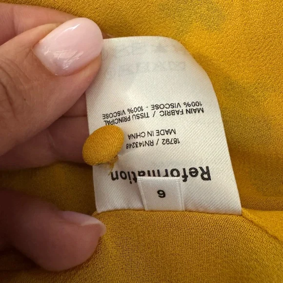 NWOT REFORMATION Carolena Floral-Print Georgette Midi Dress - Picture 7 of 7